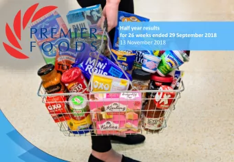 for 26 weeks ended 29 September 2018  13 November 2018  INTRODUCTION  Good financial performance