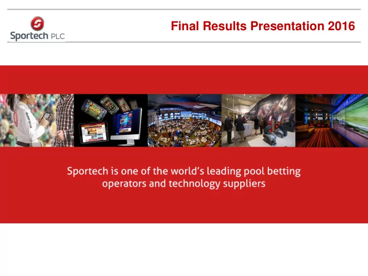 final results presentation 2016