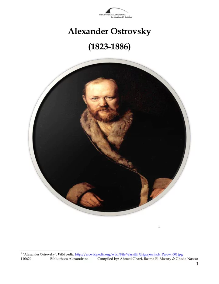 alexander ostrovsky 1823 1886