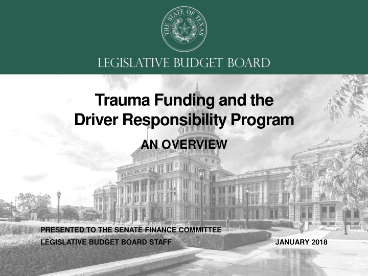 trauma funding and the driver responsibility program