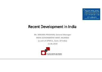 Recent Development in India  Recent Development in India  Recent Development in India  Recent