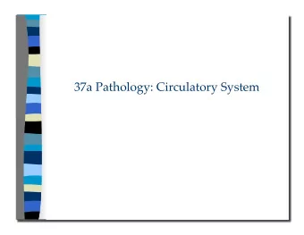 37a Pathology: Circulatory System 37a Pathology: Circulatory System  Class Outline  5 minutes