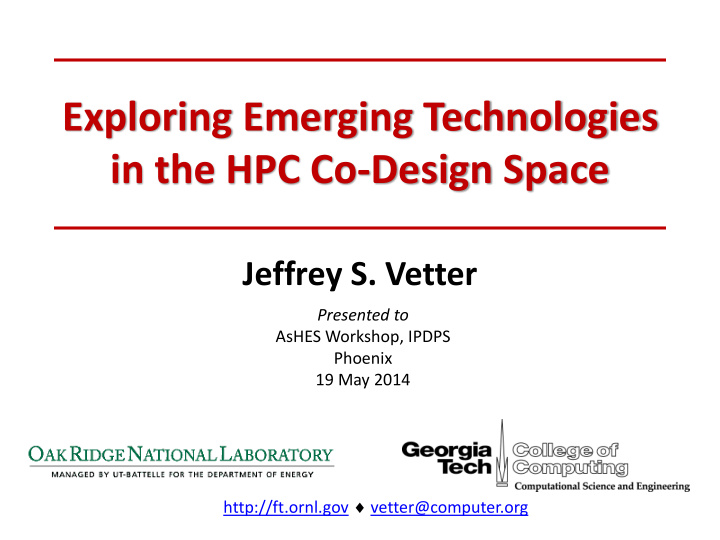 exploring emerging technologies