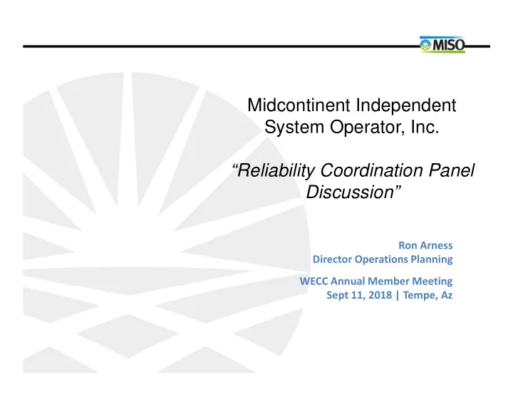 midcontinent independent system operator inc reliability
