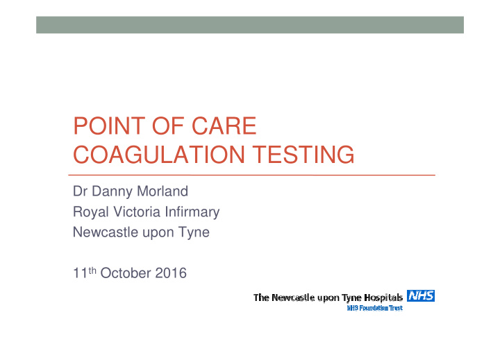 point of care coagulation testing