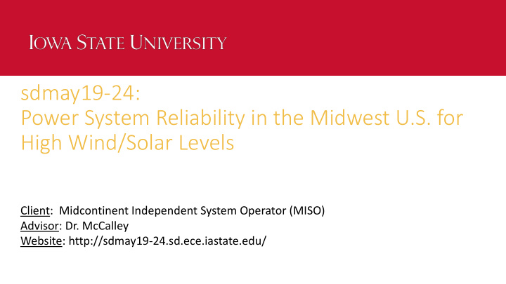 sdmay19 24 power system reliability in the midwest u s