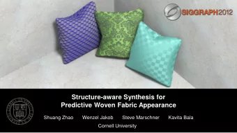 Structure-aware Synthesis for  Predictive Woven Fabric Appearance  Shuang Zhao  Wenzel Jakob  Steve