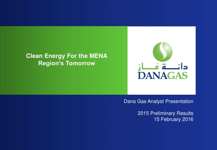 clean energy for the mena