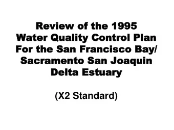 Water Quality  Water Quality Control Plan  Control Plan  For the San Francisco Bay/  For the San