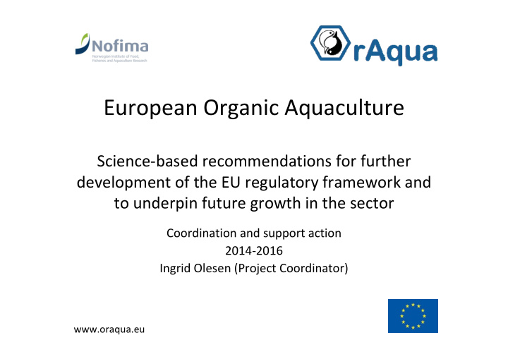 european organic aquaculture