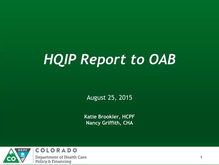 hqip report to oab