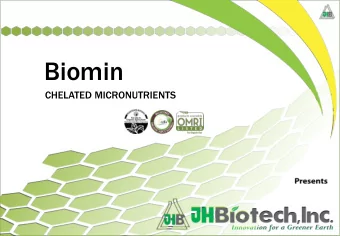 Biomin  CHELATED MICRONUTRIENTS  Biomin - Amino Acid Chelates  Designed to prevent and correct