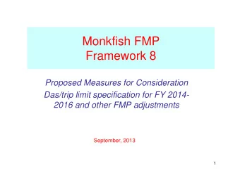 Monkfish FMP  Framework 8  Proposed Measures for Consideration  Das/trip limit specification for FY