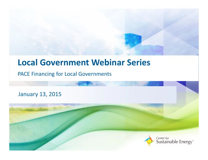 local government webinar series