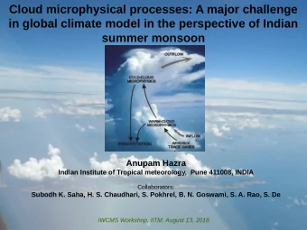 Cloud microphysical processes: A major challenge  in global climate model in the perspective of