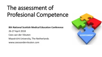 Profesional Competence 8th National Scottish Medical Education Conference  26-27 April 2018  Cees