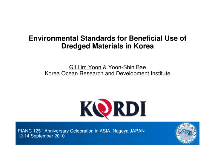 environmental standards for beneficial use of dredged