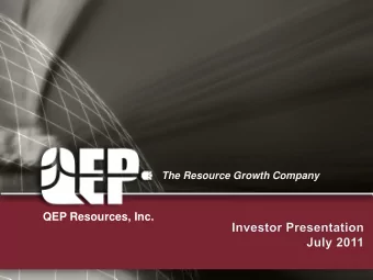 QEP Resources, Inc.  LTM PRO-FORMA *  QEP Energy  EBITDA $1.18 B  (Exploration &amp; Production)