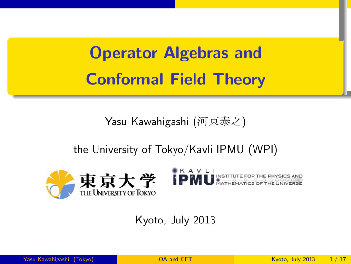 operator algebras and conformal field theory