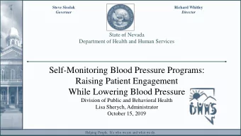 Self-Monitoring Blood Pressure Programs:  Raising Patient Engagement  While Lowering Blood Pressure