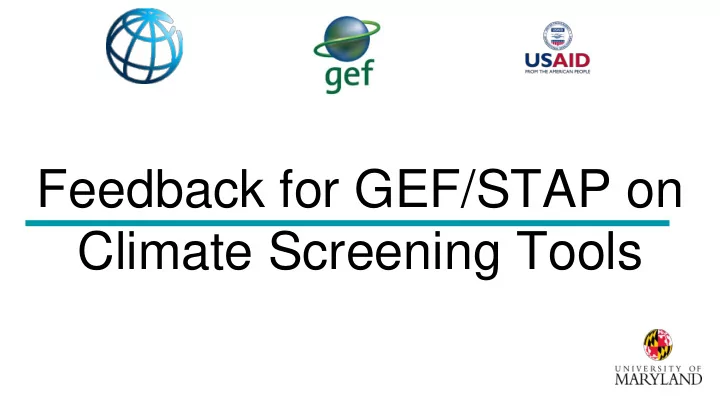 feedback for gef stap on