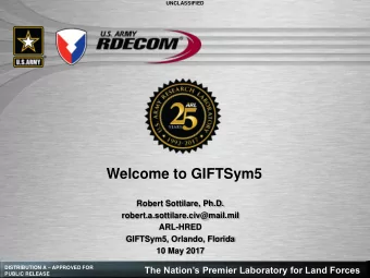 Welcome to GIFTSym5  Robert Sottilare, Ph.D.  robert.a.sottilare.civ@mail.mil  ARL-HRED  GIFTSym5,