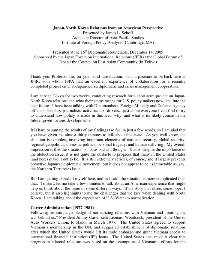 japan north korea relations from an american perspective