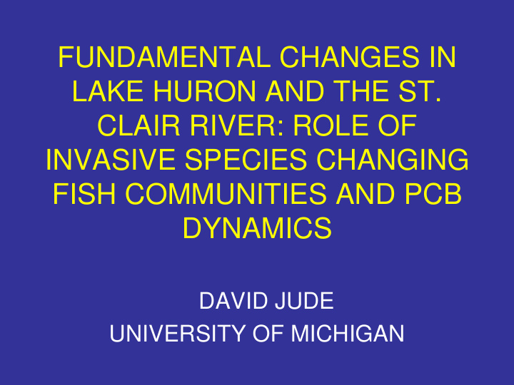 david jude university of michigan outline lake huron