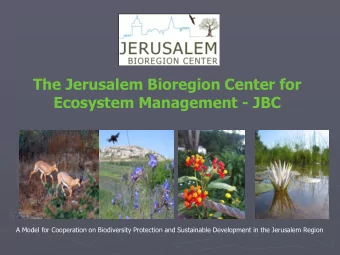 Ecosystem Management - JBC  A Model for Cooperation on Biodiversity Protection and Sustainable