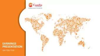 EARNINGS  PRESENTATION  Q4-FY20/ FY20  Executive Summary  2  2  Financials FY20  Company Overview