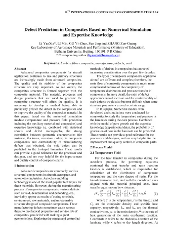 Defect Prediction in Composites Based on Numerical Simulation and Expertise Knowledge  Li YanXia*,