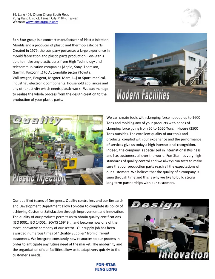 fon star group is a contract manufacturer of plastic