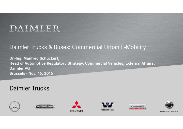 daimler trucks commercial vehicle e mobility addressing