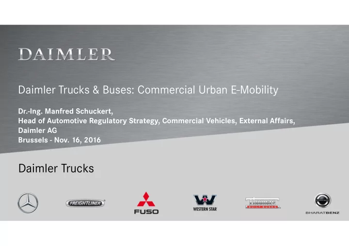 daimler trucks commercial vehicle e mobility addressing