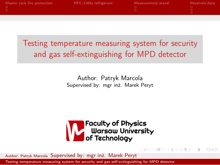 testing temperature measuring system for security and gas
