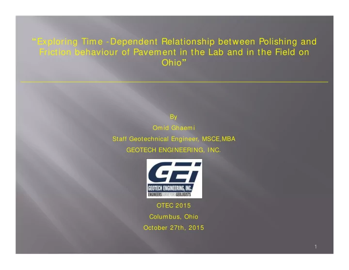 exploring time dependent relationship between polishing