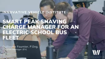 CHARGE MANAGER FOR AN  ELECTRIC SCHOOL BUS  FLEET  Guillaume Fournier, P.Eng.  Program manager (EV)