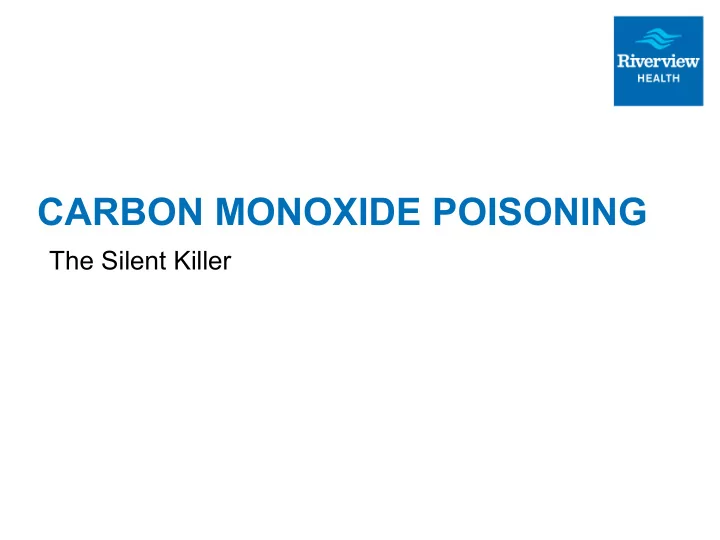 carbon monoxide poisoning