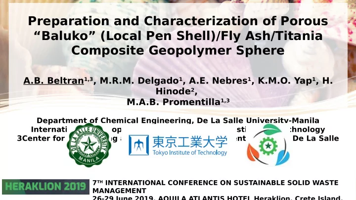 preparation and characterization of porous baluko local