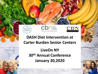 Carter Burden Senior Centers  LiveOn NY 30 th Annual Conference  January 30,2020  Partnerships to