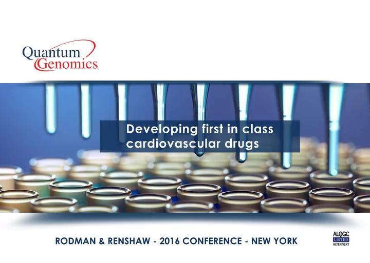 developing first in class