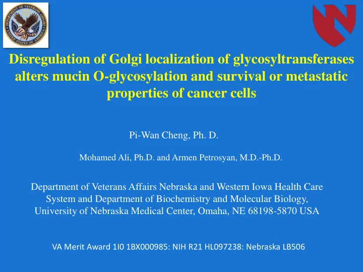disregulation of golgi localization of