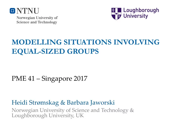 modelling situations involving