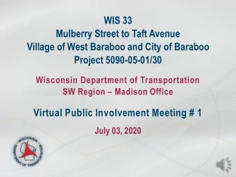 WIS 33  Mulberry Street to Taft Avenue  Village of West Baraboo and City of Baraboo  Project