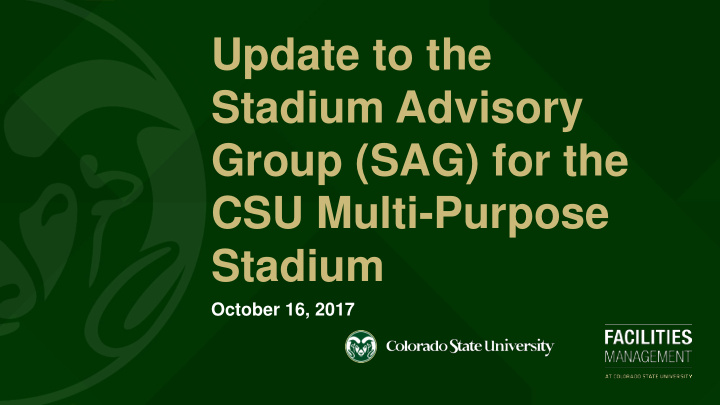 update to the stadium advisory group sag for the csu