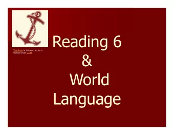 Reading 6  This Photo by Unknown Author is  &amp;  licensed under CC BY  World  Language