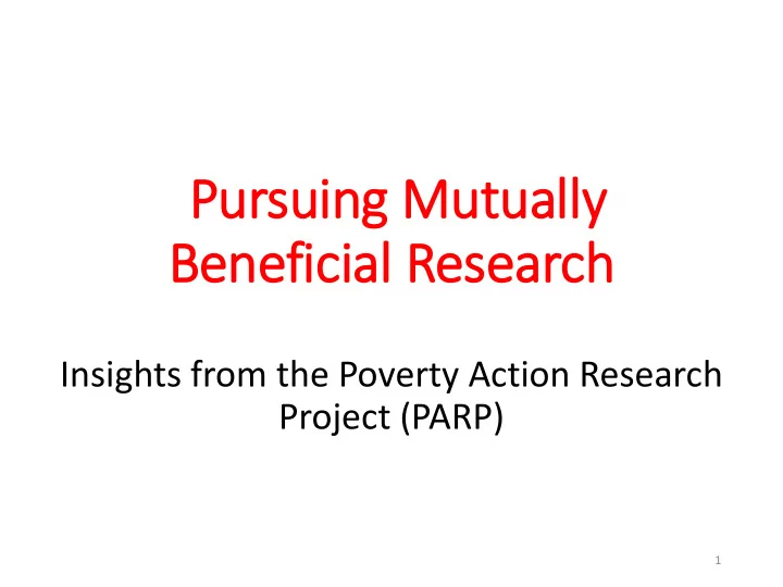 beneficial research