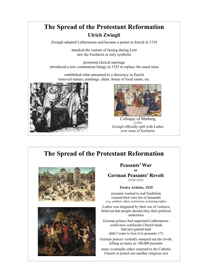 the spread of the protestant reformation