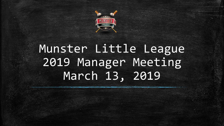 2019 manager meeting march 13 2019 meeting agenda