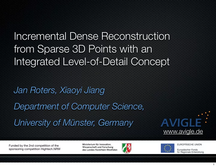 incremental dense reconstruction from sparse 3d points